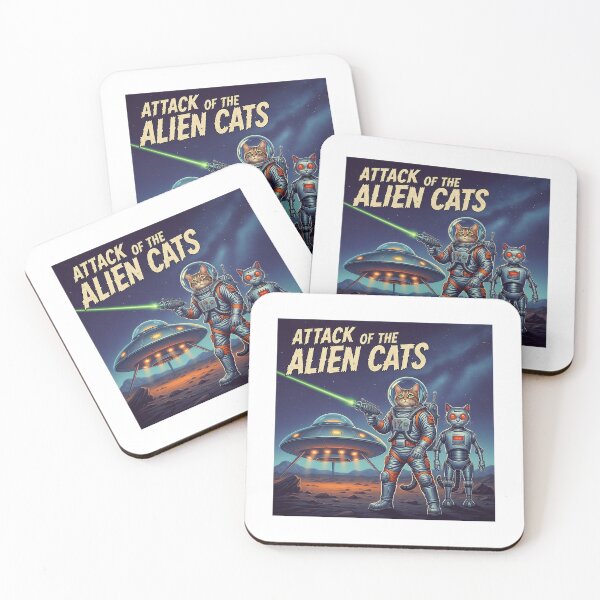 Item preview, Attack of the Alien Cats designed and sold by Funktastic Designs.