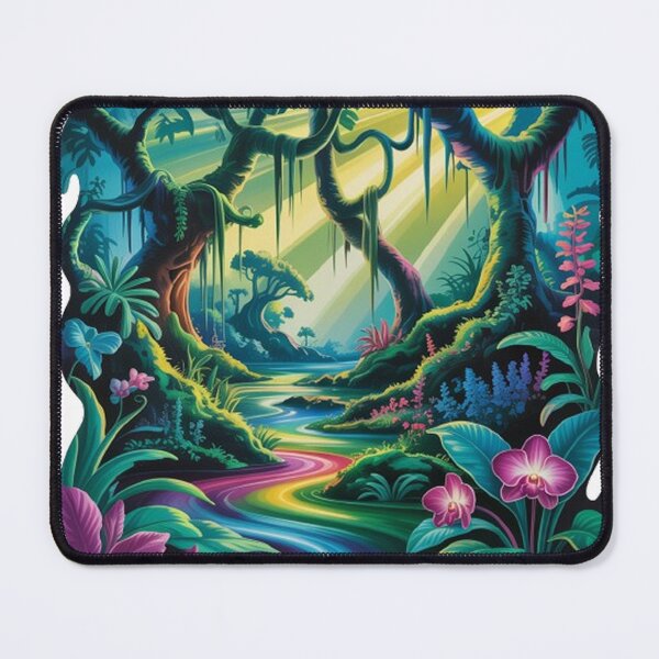 Item preview, painting-style photograph of an exotic forest landscape designed and sold by Lilashakti ⭐️ ⭐️ ⭐️ ⭐️ ⭐️.