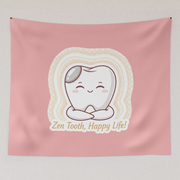 Item preview, Zen Tooth Happy Life Brontosaurus Positive Vibes I Have Been Filled Tooth Dental Filling Sticker Pack designed and sold by bvdesignart.