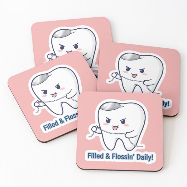Item preview, Filled And Flossin Daily Dental Filling Cute Tooth Hero T Rex King Messasaurus Brontosaurus Sticker Pack designed and sold by bvdesignart.