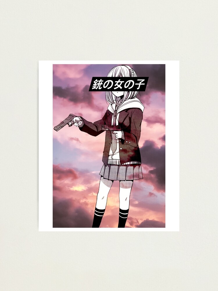 gun girl  sad japanese anime aesthetic  fotodruck