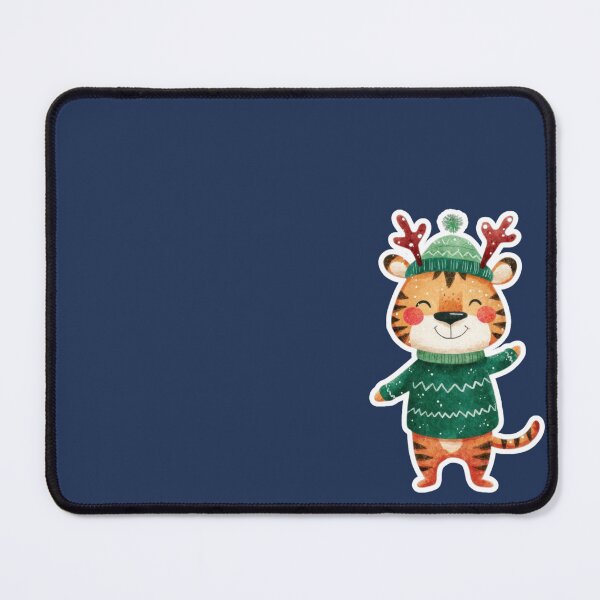 Item preview, Cute Little Tiger in Reindeer Hat - Christmas cuteness designed and sold by ElixirCraft.