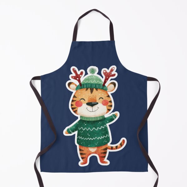 Item preview, Cute Little Tiger in Reindeer Hat - Christmas cuteness designed and sold by ElixirCraft.