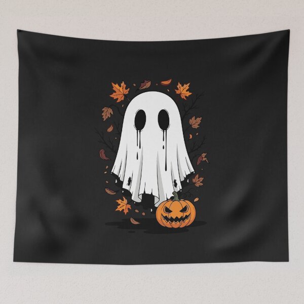 Item preview, Halloween Costumes Cute Crying Ghost Graphic Fall Leaves designed and sold by alenaz.