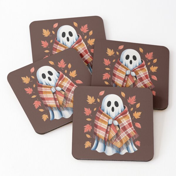 Item preview, Cozy Ghost with Autumn Leaves designed and sold by jkrphoto.