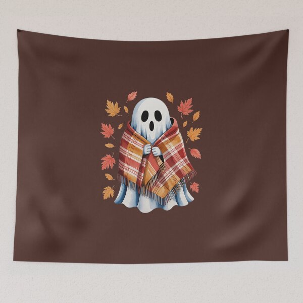 Item preview, Cozy Ghost with Autumn Leaves designed and sold by jkrphoto.