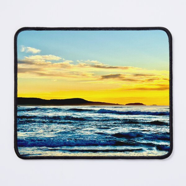 Item preview, Peaceful Sunrise Stunning Blue and Yellow Seascape designed and sold by Mary Prema Art.