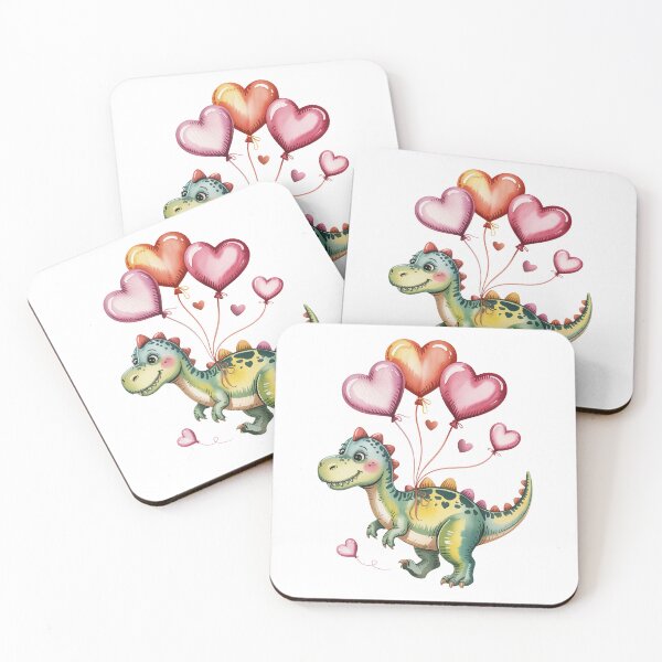 Item preview, Dinosaur with Heart Balloons designed and sold by jkrphoto.