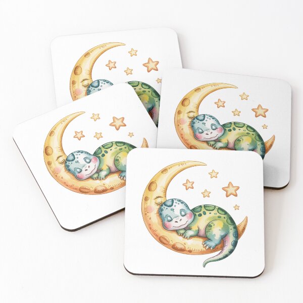 Item preview, Dinosaur Napping on a Crescent Moon designed and sold by jkrphoto.