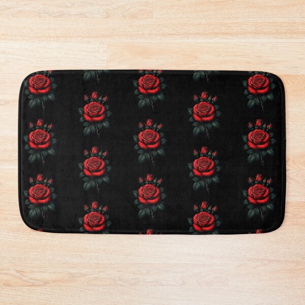 Item preview, Gothic Red Rose Cluster – Dark Botanical Tattoo-Style Illustration on Concrete Texture designed and sold by PixelVibe782.