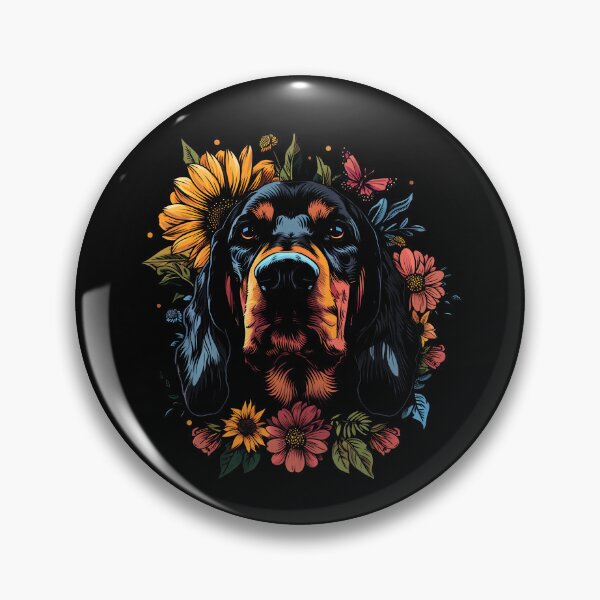 Item preview, Funny Black and Tan Coonhound Flowers Floral Colorful Mom Dad Kids designed and sold by rafaeltto.