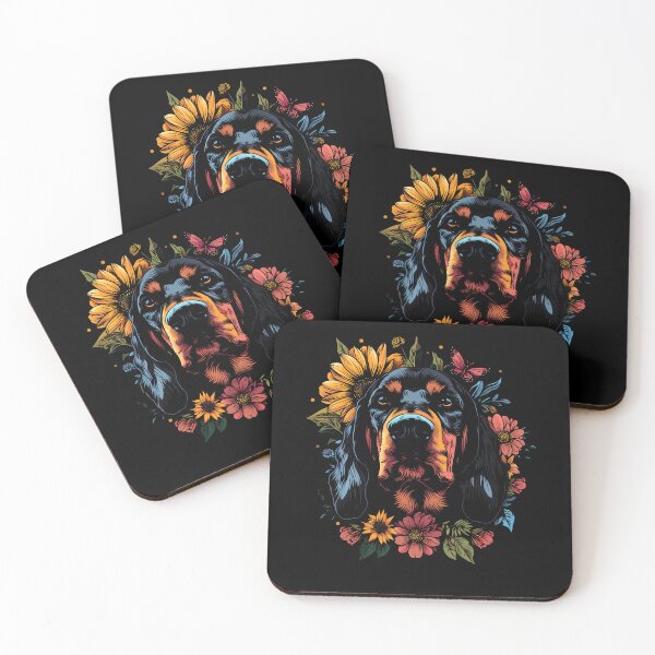 Item preview, Funny Black and Tan Coonhound Flowers Floral Colorful Mom Dad Kids designed and sold by rafaeltto.