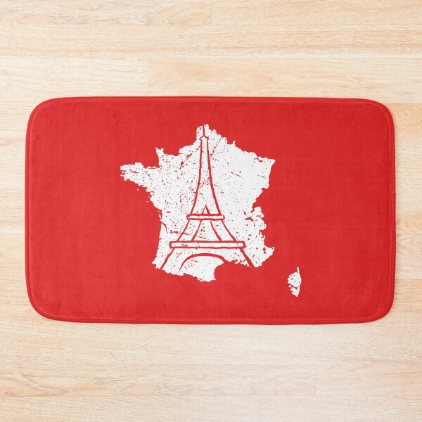 Item preview, Distressed French Map Featuring Eiffel Tower Outline designed and sold by SplashTastic.
