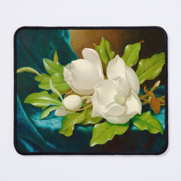 Item preview, White Magnolia on Blue Velvet – Moody Vintage Floral Painting by Martin Heade designed and sold by UBU-space.