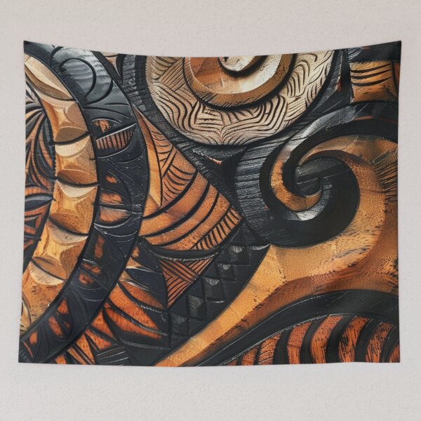Item preview, Tonga Tapa Polynesian Hawaiian Wood Carving Pattern designed and sold by GrinGalore.