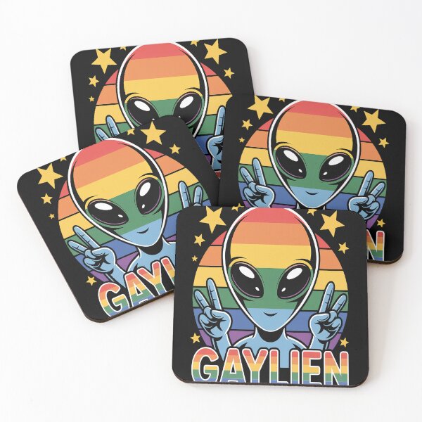 Item preview, Gaylien Funny Rainbow Flag Color Halloween Alien LGBT designed and sold by VladoZork.