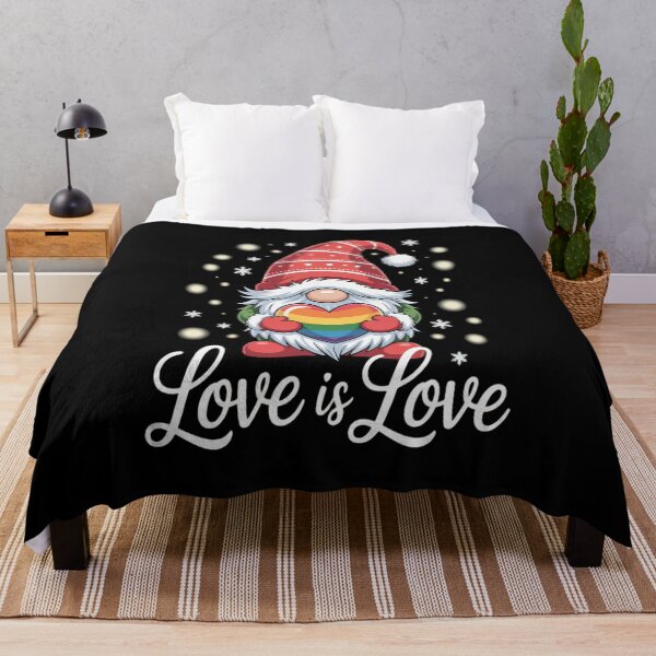 Item preview, Gnomes Rainbow Heart Love Is Love LGBT Gay Lesbian Christmas designed and sold by VladoZork.