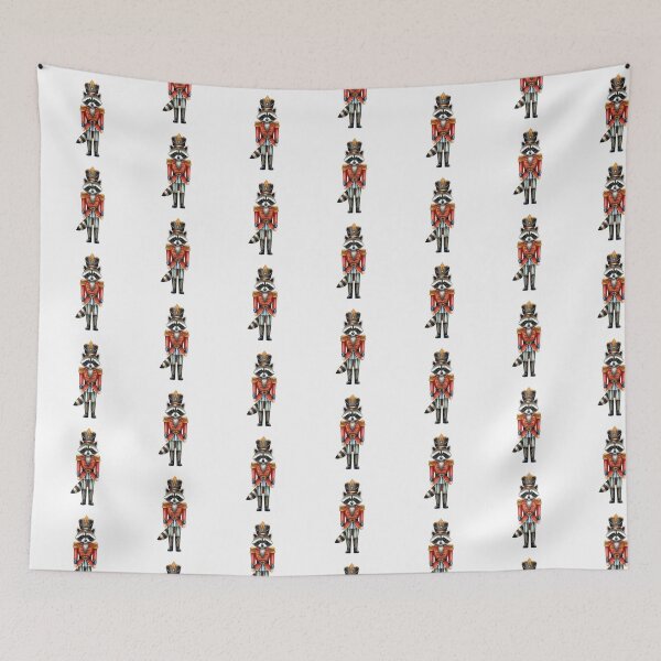 Item preview, Cute Raccoon Nutcracker Soldier Christmas Watercolor Art designed and sold by naughty-raccoon.