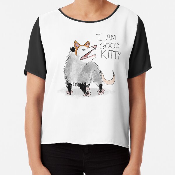 "I AM GOOD KITTY" Design Chiffon Top
