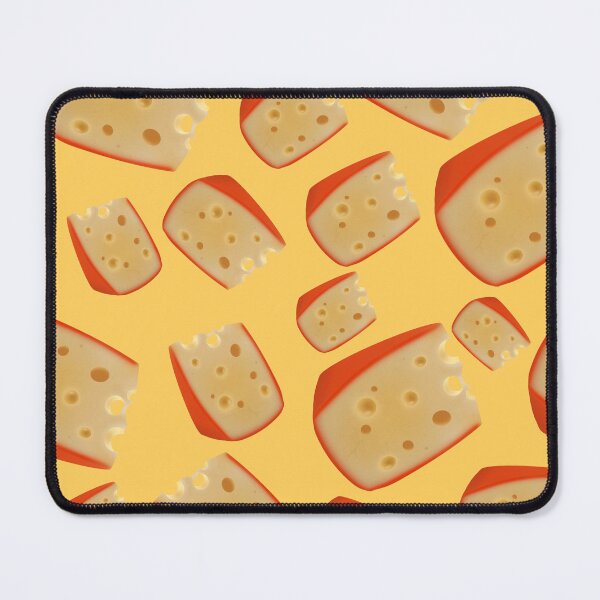 Item preview, Life is Better with Cheese print of pieces of cheese with holes on a yellow background designed and sold by Martapp.
