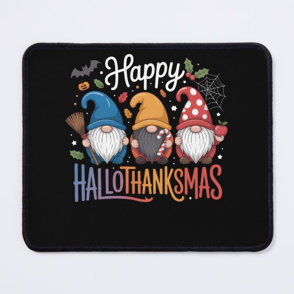 Item preview, Halloween Thanksgiving Christmas Happy HalloThanksMas Gnomes designed and sold by sandrahofer-art.