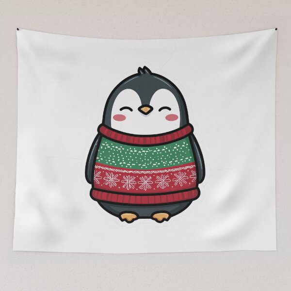 Item preview, Smiling Christmas Penguin designed and sold by SleekLineSketches.