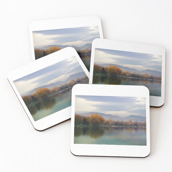 Item preview, View of Fall Trees and Mountains Across Lake Loveland, Colorado designed and sold by pixelmountain.
