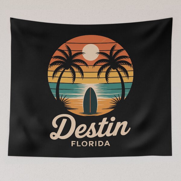 Item preview, Destin Florida Beach Surfing Retro 70s Surf Gift designed and sold by Moon-Ape.