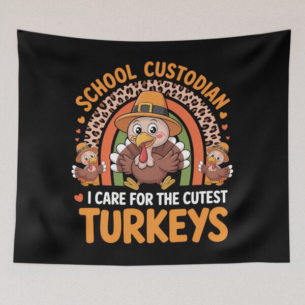 Item preview, I Care For The Cutest Turkeys Thanksgiving School Custodian designed and sold by JulienAureo.