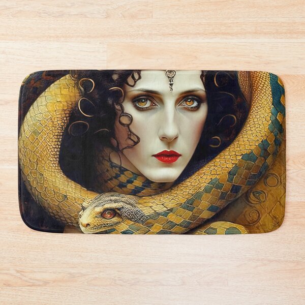 Item preview, Vintage Style Art Nouveau Painting Girl With Golden Snake designed and sold by LanaGustavsson.