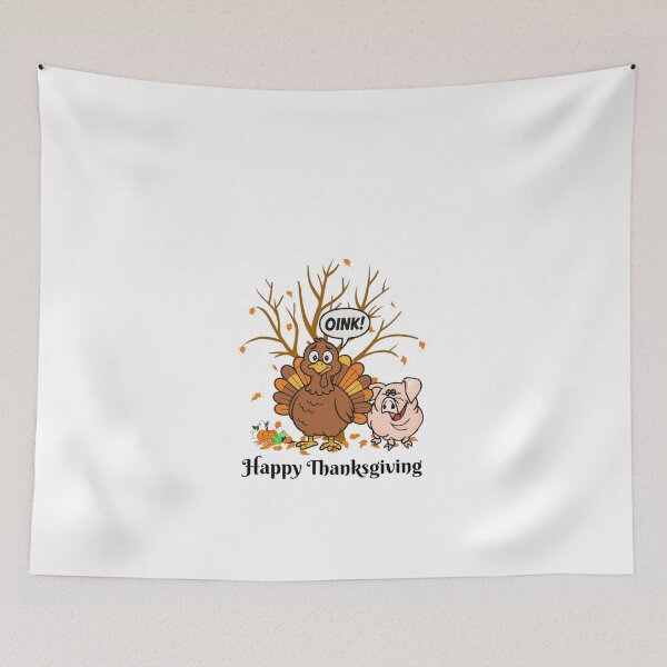 Item preview, Happy Thanksgiving Funny Turkey Pretending to Be a Pig Oink designed and sold by vespira-motion.