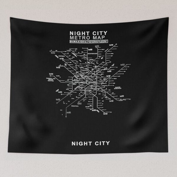 Item preview, Night City Metro Map  designed and sold by ombstoneoo.