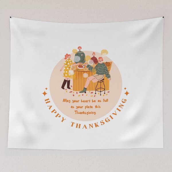 Item preview, May Your Heart Be Full as Your Plate Thanksgiving Sticker - Cozy Family Meal Quote designed and sold by TheRosyCanvas.