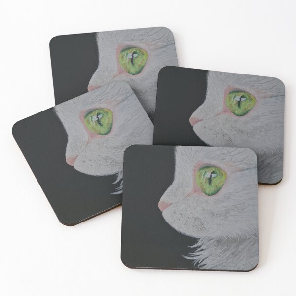 Item preview, Rainbow Cat Memory – Green-Eyed Feline Portrait designed and sold by Stefiivn.