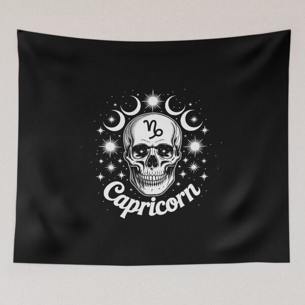 Item preview, capricorn Skull with Celestial Elements designed and sold by jkrphoto.