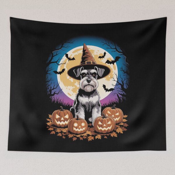 Item preview, Dog Halloween Schnauzer Jack O Lantern Pumpkin designed and sold by Moon-Ape.