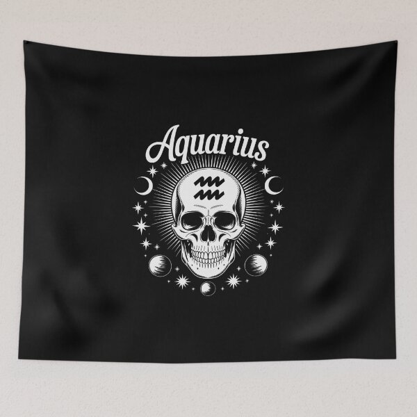 Item preview, Aquarius Skull with Celestial Elements designed and sold by jkrphoto.