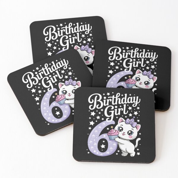 Item preview, Birthday 6 Girl Celebration with Cute Kitten designed and sold by jkrphoto.