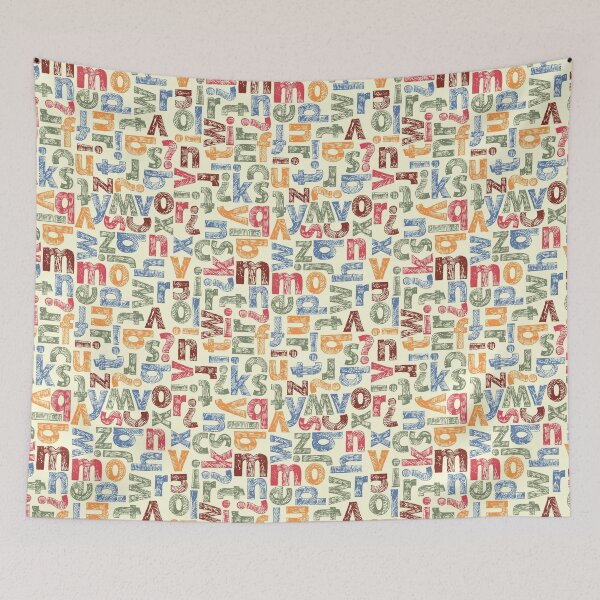 Item preview, Colorful Hand Drawn Alphabet Pattern designed and sold by Agni Designs.