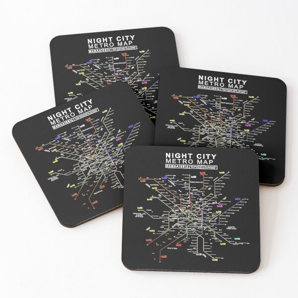 Item preview, Night City Metro Map designed and sold by ombstoneoo.