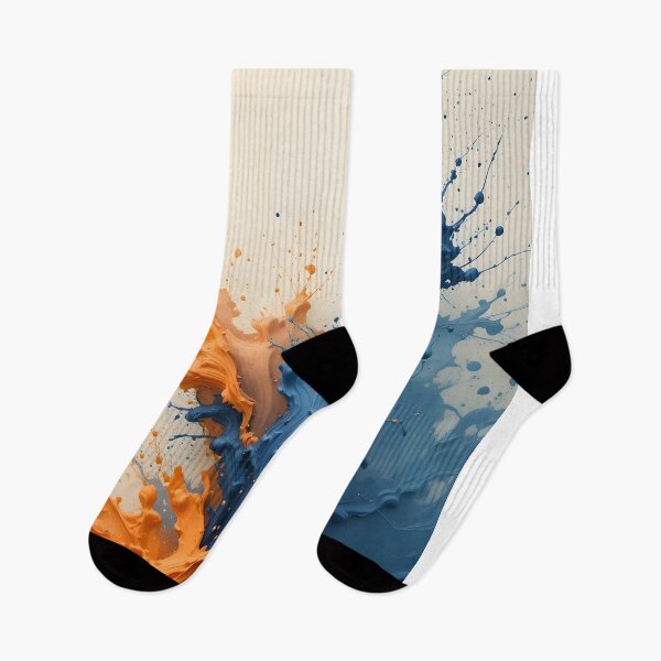 Item preview, Collision of Colors – Blue and Orange Abstract Splash” designed and sold by GeetArtHouse.