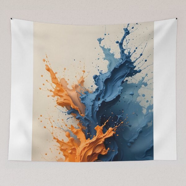 Item preview, Collision of Colors – Blue and Orange Abstract Splash” designed and sold by GeetArtHouse.