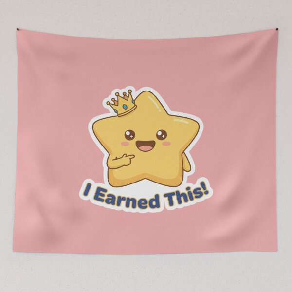 Item preview, Cute Kawaii Star with Crown "I Earned This" Sticker Treasury of Rewards designed and sold by bvdesignart.