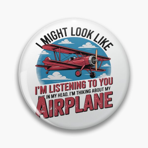 Item preview, I Might Look Like I'm Listening to You Airplane Aviation designed and sold by CraftyCuttable.