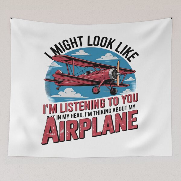 Item preview, I Might Look Like I'm Listening to You Airplane Aviation designed and sold by CraftyCuttable.