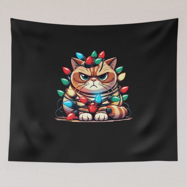 Item preview,  Angry Cat Tangledin Christmas designed and sold by TalalosART.
