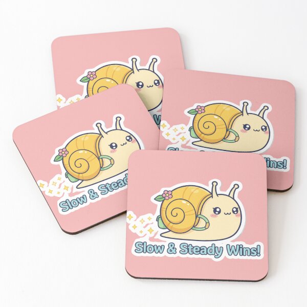 Item preview, Kawaii Snail Motivation Sticker Slow Steady Wins Rewards of Effort Treasures designed and sold by bvdesignart.
