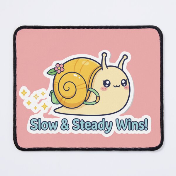 Item preview, Kawaii Snail Motivation Sticker Slow Steady Wins Rewards of Effort Treasures designed and sold by bvdesignart.