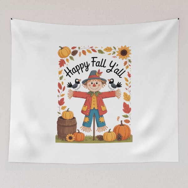 Item preview, Happy Fall Yall Scarecrow Pumpkin Thanksgiving Halloween designed and sold by VENOM0RIOT.