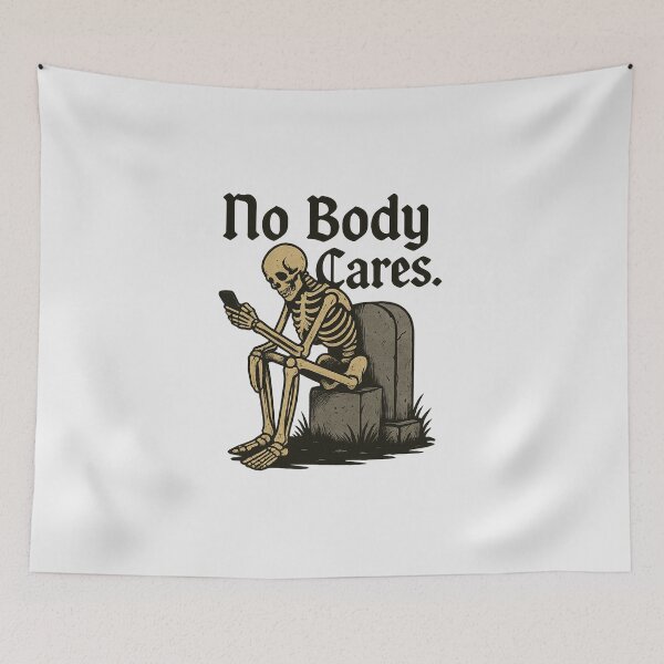 Item preview, No Body Care | Sarcastic Skeleton Halloween Design designed and sold by Bratak.
